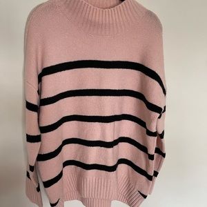 Workshop republic pink and black mark neck sweater